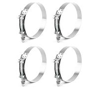 QWORK® 4 Pezzi Fascette Stringitubo, Fascette Metalliche Acciaio Inox per Tubi di Scarico, 108mm - 116mm