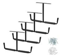 QWORK® 4 Pezzi Ganci da garage, 42.5 cm ganci da soffitto con doppi ganci, supporto bici da muro, per pneumatici auto, attrezzature sportive, scale, biciclette