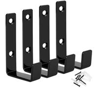 QWORK® 4 pezzi Ganci da muro robusti, Ganci garage in acciaio al carbonio per garage, rimorchi, attrezzature da palestra (8x4,5 cm)
