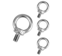 QWORK 4 Pezzi M12 Bulloni ad Occhiello, M12 Bullone per Sollevamento Filettato Maschio Acciaio Inossidabile 304 per Sollevamento Vivente (300KG)