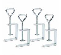 QWORK® 4 Pezzi Morsetto a C, Intervallo di Clip 0,7-4,5 cm, Finitura Galvanizzata, Resistente alla Corrosione, Ideale per Falegnameria e Saldatura