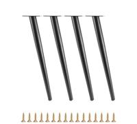 QWORK® 4 Pezzi Piedini per Mobili in Metallo - 40cm - con Tappi Antigraffio - per Tavolino/Comodino/Armadi/Sedie