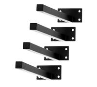 QWORK® 4 Pezzi Reggi Mensola da Muro in Acciaio Resistente, Staffe Mensole Pesanti, 30 cm Nera, Capacità di 30 kg