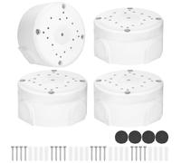 QWORK® 4 Pezzi Scatole di Giunzione per Telecamere Alluminio, Scatola Cavi Impermeabile per Telecamere Bullet, per Montaggio a Parete e Soffitto