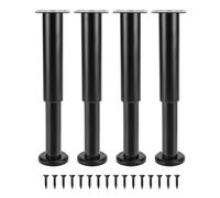QWORK® 4 pezzi set di piedini per mobili regolabili 18 cm-32 cm, acciaio di alta qualità, viti incluse, per mobile TV, mobile, divano