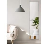 QWORK® 4 pezzi specchio adesivo da parete, acrilico specchietti autoadesivi per piastrelle, 20x20 cm, per soggiorno, camera da letto, bagno