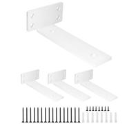 QWORK® 4 Pezzi Staffe Mensole da Muro, 15 cm Bianco, Acciaio Solido 5 mm, Capacità 75 kg