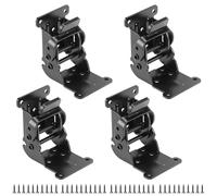 QWORK® 4 Pezzi Staffe per Tavoli Pieghevoli, Cerniera Autobloccante in Acciaio Zincato con 40 Viti - Nero