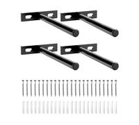 QWORK® 4 Pezzi Supporti Mensole Invisibili - 125 mm - Reggimensola a Scomparsa in Ferro Massiccio - per Mensola in Legno