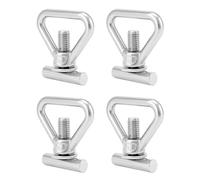 QWORK® 4 pièces Anneaux d'arrimage M10 pour l'arrimage du chargement, Raccords de rail d'arrimage pour T5 T6, Acier inoxydable 304, Capacité 100kg