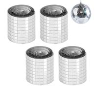 QWORK® 4 Rotoli Mosaico Specchio Acrilico, Mosaico Piastrelle Autoadesivo 5840 Pezzi Dimensioni 5 x 5 mm