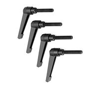 QWORK® 4 Stück M6 Klemmhebel Griff Legierung Außengewinde Verstellbarer Maschinengriffe, Fadenlänge 40mm Grifflänge 50mm