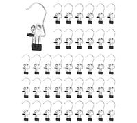 QWORK® 40 Pezzi Appendini con Oinze Anti Scivolo, Grucce Appendiabiti in Acciaio Inox con Pinze per Viaggi, Armadio, Pantaloni, Scarpe, Asciugamano