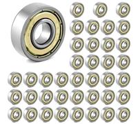 QWORK® 40 Pezzi Cuscinetti a Sfera 608zz, Doppia Protezione, per Skateboard, Scooter, Pattini in Linea, 8 mm x 22 mm x 7 mm