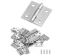 QWORK 40 Pezzi Mini Cerniera 25 mm per Porte, Legno e Mobili - Acciaio Inossidabile Con 160 Viti per Riparazione Porta di Casa, Finestra