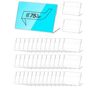 QWORK® 40 pezzi porta etichette in trasparente mini porta acrilico da tavolo per