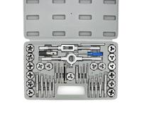 QWORK® 40-pezzi Set di maschi filettatori e filiere metriche - M3-M12 - per tagliare nuovi fili e riparare fili danneggiati