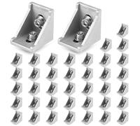 QWORK® 40 Pezzi Staffa Angolare in Lega di Alluminio, angolare alluminio 30x30, per profilo in alluminio angolare staffa a parete materiale di montaggio