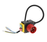 QWORK® 400V Interruttore macchina, interruttore trifase, interruttore di sicurezza, con invertitore di fase e cavo lungo 65 cm