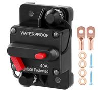 QWORK® 40A Interruttore automatico per auto, 12V-48V DC, pulsante di ripristino manuale, per auto, barca e sistemi audio DC