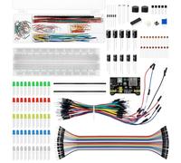 QWORK® 420 Pezzi 37 Valori Componenti Elettronici Kit con Breadboard, Modulo di Alimentazione e Jumper, Compatibile con Arduino, STM32, Raspberry Pi