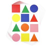 QWORK® 480 pezzi grandi adesivi da 40 mm, forme geometriche (cerchio, triangolo, quadrato) - Etichette autoadesive scrivibili, adesive permanenti, facilmente rimovibili.
