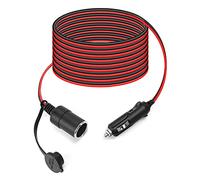 QWORK® 4m 16AWG Prolunga per Accendisigari Auto con 15A Fusibile, Presa Accendisigari 12V/24V per Auto Barche