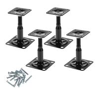 QWORK® 4PCS supporti per pali regolabile, supporto per tetto da 100-150 mm per pergolati, balconi, acciaio zincato, nero
