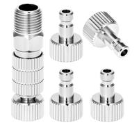 QWORK® 5 Pezzi 1/8" Kit di Pulizia per aerografo, Attacco a sgancio rapido per aerografo, Collegamento/scollegamento Facile per Pistole a spruzzo e compressori d'Aria