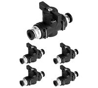 QWORK® 5 pezzi Connettore pneumatico valvola pneumatico, attacco rapido aria compressa per il collegamento rapido di tubi pneumatici (Ø6mm)