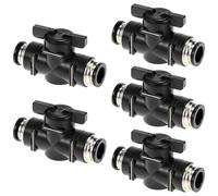 QWORK® 5 pezzi Connettore pneumatico valvola pneumatico, attacco rapido aria compressa per il collegamento rapido di tubi pneumatici (Ø12mm)