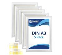 QWORK® 5 Pezzi Cornice a Scatto - A3 (29,7 x 42 cm) - Profilo in Alluminio Anodizzato da 25 mm - per Mostrare Disegni, Certificati, Poster