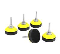 QWORK® 5 Pezzi Cuscinetti per dischi abrasivi da 50 mm con strato tampone in schiuma, gambo da 1/4 di pollice, chiusura a strappo