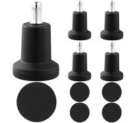 QWORK® 5 Pezzi Fissi Piedini rotondi di ricambio per sedia da ufficio 50 mm