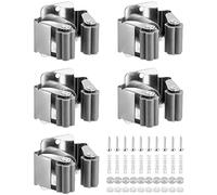 QWORK® 5 Pezzi Portascope Da Muro Appendibile, Supporto Parete per Scopa, Appendiscope Da Muro, Adatto Per Cucina, Garage, Giardino, Terrazza, Bagno