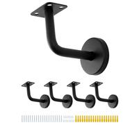 QWORK® 5 pezzi Staffe per corrimano in acciaio inox - 60x80 mm - nero piatto