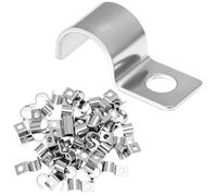 QWORK® 50 Pezzi Fermacavi in Acciaio Inossidabile 304 per Cavi e Tubi 9-10mm, Resistente alle Intemperie
