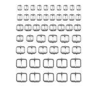 QWORK® 50 Pezzi fibbia a rullo in metallo argento, per borse, cintura in pelle e accessori artigianali, 13 mm / 16 mm / 20 mm / 25 mm / 32 mm