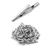 QWORK® 50 Pezzi Morsetti Coccodrillo in Metallo, Clip Coccodrillo Elettronica per Test Elettrici Lavoro, Lunghezza 50 mm