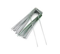 QWORK® 50 Pezzi picchetti Telo pacciamatura, picchetti, 150 mm di Lunghezza, 40 mm di Larghezza, Ø2,5 mm, per Il Giardinaggio, Erba Artificiale, Recinzione e reti