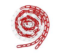 QWORK® 5M Catena Barriera in Acciaio da 5 mm, Catena di sicurezza, Rosso-Bianco