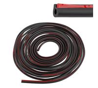 QWORK® 5M paracolpi portiere auto, guarnizione a U con nastro biadesivo per SUV, monovolume e berline, profilo in PVC nero