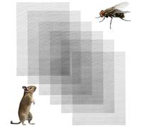 QWORK 6 fogli di rete metallica in acciaio inossidabile 304, 15 x 21 cm, 20 maglie (foro da 1 mm), a prova di roditori e insetti, resistenti alla ruggine e ai morsi, per mattoni d'aria e prese d'aria