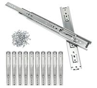 QWORK® 6 paia (12 pezzi) guide per cassetti con chiusura ammortizzata da 30 cm, guide per cassetti con cuscinetti a sfera, estensione completa, capacità di carico di 45 kg, argento