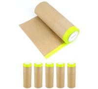 QWORK® 6 pezzi carte per mascheratura da pittore 30 cm x 15 m, carta per mascheratura con strisce autoadesive, nastro adesivo per mascheratura