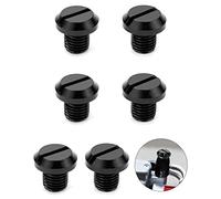 QWORK® 6 pezzi di tappi ciechi per specchietti per motociclette, viti per fori per specchietti CNC in alluminio M10 x 1,25 filettatura destra e sinistra