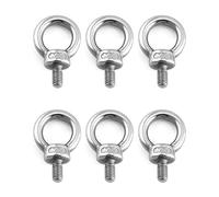 QWORK® 6 Pezzi M6 Bulloni ad Occhiello, M6 Bullone per Sollevamento Filettato Maschio Acciaio Inossidabile 304 per Sollevamento Vivente (65KG)