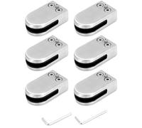 QWORK® 6 pezzi Morsetto Vetro in acciaio inossidabile, adatto per vetri di spessore 6-8 mm, per balaustre, ringhiere e corrimano