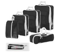 QWORK® 6 Pezzi Organizzatori da Viaggio a Compressione, Organizer Valigia Compressione Espandibili, Set Viaggio Organizer con Borsa per Scarpe