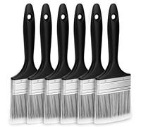 QWORK® 6 Pezzi Pennellesse 75 mm, Setole in Poliestere e Fibre Naturali, Maniglia di Plastica